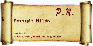 Pattyán Milán névjegykártya