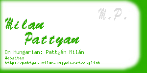 milan pattyan business card