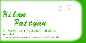 milan pattyan business card